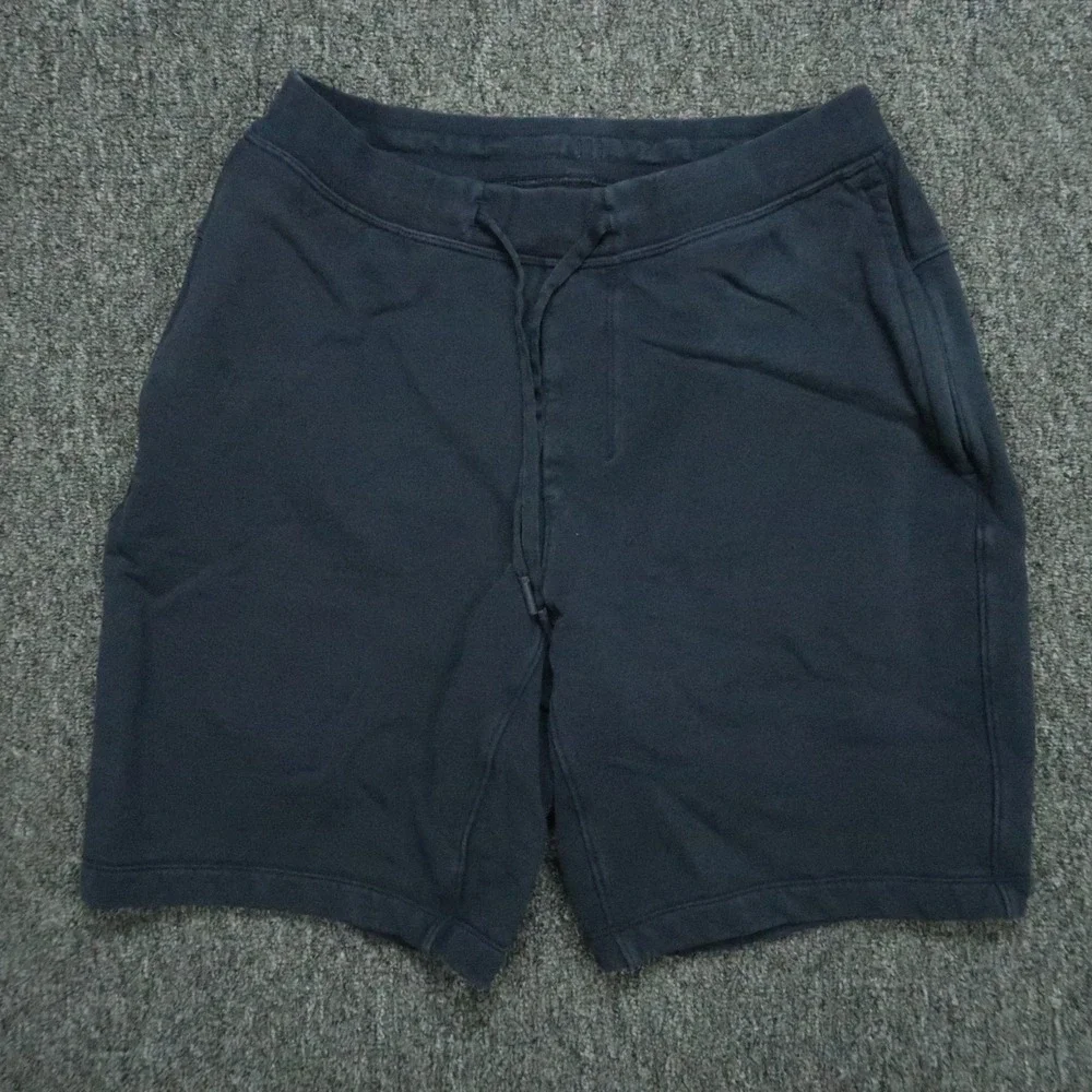 Lululemon Shorts Mens Small Blue Relaxed French Terry Zip Pocket Training